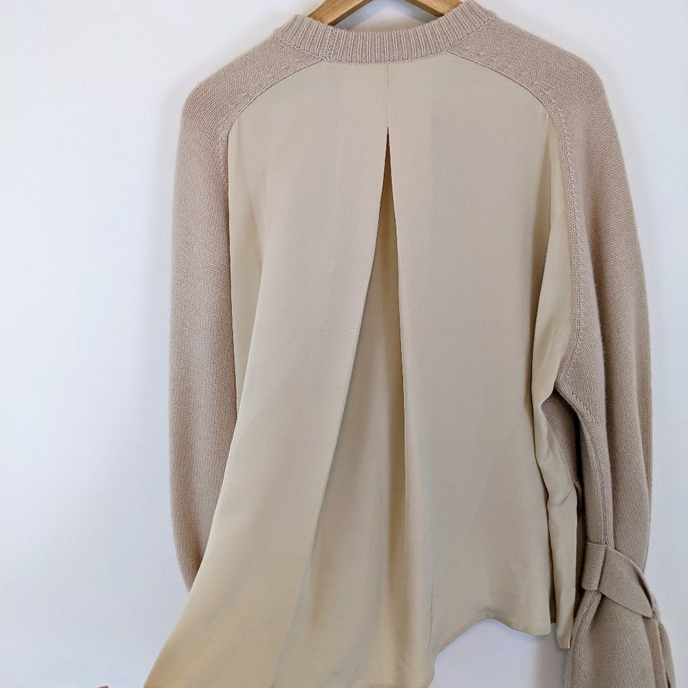 Tibi Cashmere Cream Crew Neck Sweater - Picture 5 of 11